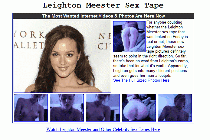 Sex tape meester leighton Leighton Meester